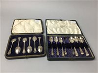 Lot 432 - TWO SETS OF SILVER SPOONS