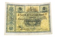 Lot 573 - NORTH OF SCOTLAND BANK LIMITED £5 FIVE POUNDS NOTE, 1ST MARCH 1928