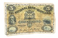 Lot 609 - THE NATIONAL BANK OF SCOTLAND £5 FIVE POUNDS NOTE, 11TH JANUARY 1943