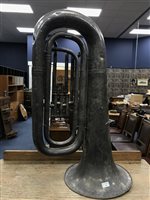 Lot 444 - A SILVER PLATED TUBA