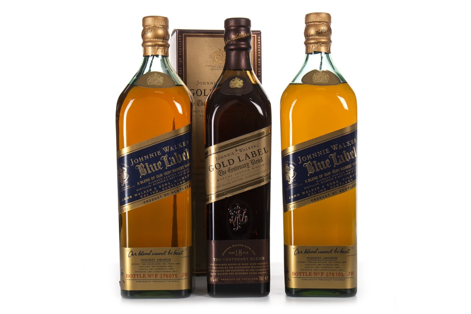 Lot 1190 - TWO JOHNNIE WALKER BLUE LABEL ONE LITRE