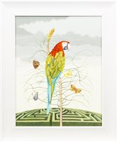 Lot 42 - PARROT AND BUTTERFLIES, BY GWEN FULTON