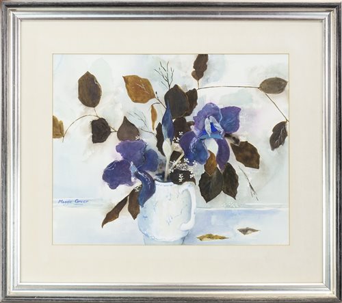 Lot 46 - STILL LIFE WITH FLOWERS AND LEAVE, BY MAGGIE GREER