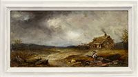 Lot 490 - HIGHLAND LANDSCAPE WITH FIGURES, CIRCLE OF THOMAS FAED