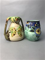 Lot 290 - A CARLTON WARE TWIN HANDLED VASE, along with two jugs, planter, etc (5)