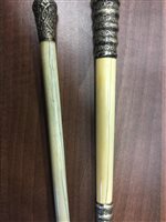 Lot 1729 - A LOT OF TWO SWAGGER STICKS AND A PAIR OF OPERA GLASSES