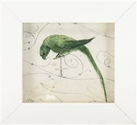 Lot 232 - STUDY OF A PARROT ON HIS PERCH, BY CAMILLE MARTIN