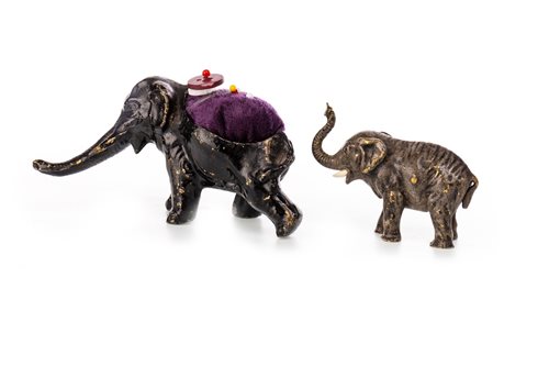 Lot 1661 - A LOT OF TWO COLD PAINTED BRONZE ELEPHANTS