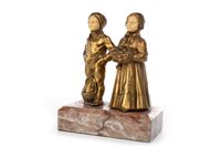 Lot 1662 - AN ART DECO FIGURE GROUP OF TWO CHILDREN