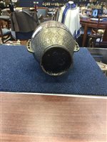 Lot 1117 - A JAPANESE BRONZE VASE AND TWO OTHERS