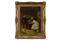 Lot 480 - INTERIOR GENRE SCENE, AN OIL ON PANEL