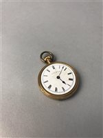 Lot 9 - A GOLD PLATED FOB WATCH
