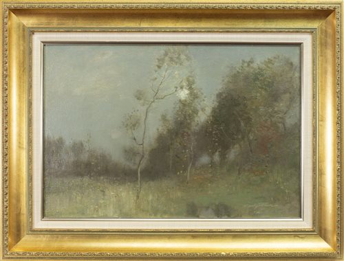 Lot 421 - MOONLIGHT OVER THE POOL, AN OIL ON CANVAS BY ROBERT MACULAY STEVENSON