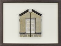 Lot 56 - A MIXED MEDIA TROMPE D'OEIL TRIPTYCH OF ARCHITECHTURAL FORM, BY CHARLES OAKLEY