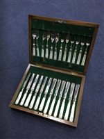 Lot 172 - AN OAK CANTEEN OF CUTLERY AND OTHER CUTLERY