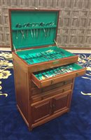 Lot 1099 - A CHINESE HARDWOOD CUTLERY CHEST