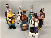 Lot 106 - LOT OF EIGHT NOVELTY FIGURAL SPIRIT DECANTERS