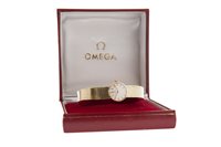Lot 763 - A LADY'S GOLD OMEGA WATCH