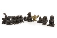 Lot 1835 - A LOT OF VICTORIAN WINGED SPHINX AND OTHER EGYPTIAN REVIVAL OBJECTS