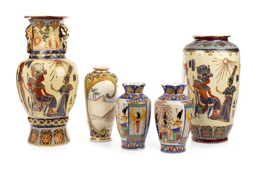Lot 1848 - A LOT OF EGYPTIAN REVIVAL VASES