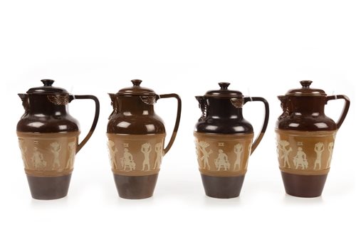 Lot 1862 - A LOT OF FOUR DOULTON ‘EGYPTIAN REVIVAL’ COFFEE POTS