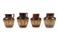 Lot 1872 - A LOT OF FOUR DOULTON ‘EGYPTIAN REVIVAL’ CIDER JUGS