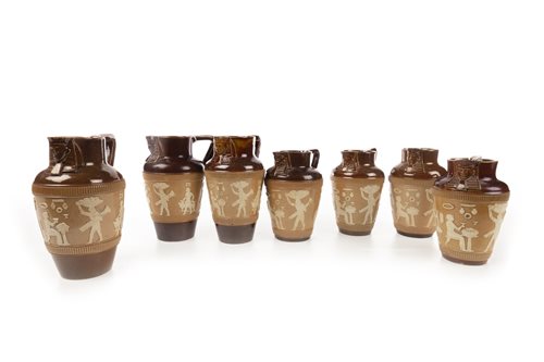 Lot 1878 - A LOT OF SEVEN SMALL DOULTON TAPERING JUGS
