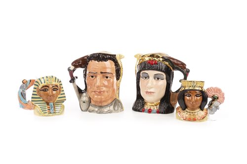 Lot 1880 - A LOT OF TWO DOULTON CHARACTER JUGS OF ANTONY & CLEOPATRA AND TWO OTHERS