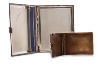 Lot 815 - A SILVER CIGARETTE CASE AND MATCH HOLDER