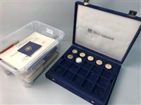 Lot 192 - A 2005 ADMIRAL LORD NELSON GOLD PROOF £1 COIN WITH OTHER COINS