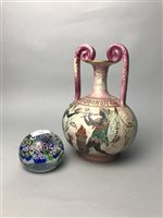 Lot 316 - A MILLEFIORI PAPERWEIGHT ALONG WITH COLLECTABLE CERAMICS