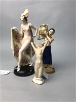 Lot 355 - AN ART DECO FIGURE OF A LADY WITH OTHERS