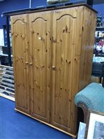 Lot 346 - A MODERN PINE WARDROBE WITH OTHER FURNITURE