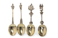 Lot 762 - A SET OF VICTORIAN SILVER SERVING SPOONS