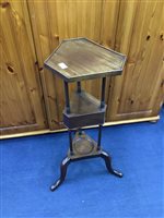 Lot 406 - AN EARLY 20TH CENTURY TRIANGULAR PLANT STAND
