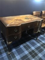 Lot 361 - A MAHOGANY KNEEHOLE DESK