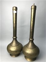 Lot 379 - A LOT OF TWO LARGE INDIAN BRASS VASES