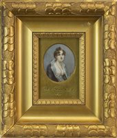 Lot 496 - A FINE PORTRAIT MINIATURE IN WATERCOLOUR AND GUM ARABIC ON IVORY, BY ROBERT SALMON