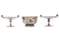 Lot 817 - A PAIR OF SILVER BON BON DISHES AND BOWL