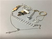 Lot 421 - A LOT OF FIVE SILVER PENDANTS AND CHAINS