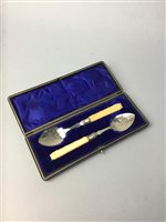 Lot 447 - A LOT OF SILVER PLATED CUTLERY AND OTHER PLATED WARE