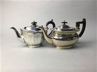 Lot 439 - TWO SILVER PLATED THREE PIECE TEA SERVICES