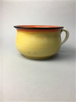 Lot 459 - A CLARICE CLIFF CHAMBER POT AND TWO OTHERS