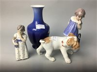 Lot 500 - A ROYAL COPENHAGEN FIGURE OF A DOG AND OTHER CERAMICS