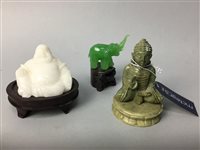 Lot 540 - A LOT OF BUDDHAS AND A JADE ELEPHANT