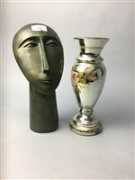 Lot 549 - A MODIGLIANI STYLE BUST AND A SELECTION OF GLASSWARE