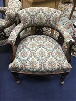 Lot 551 - A PAIR OF EDWARDIAN TUB CHAIRS