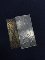 Lot 71 - TWO RENNIE MACKINTOSH STYLE DOOR PLATES, TWO LIGHTERS AND OTHER OBJECTS