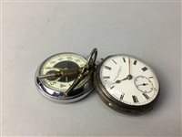 Lot 104 - A SILVER POCKET WATCH AND ANOTHER POCKET WATCH