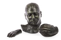 Lot 1746 - A BRONZE DEATH MASK OF STALIN